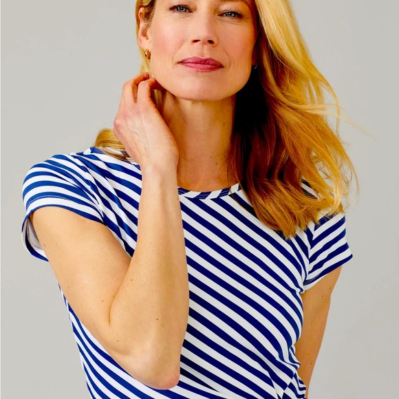 J. McLaughlin Elora Dress XS | Navy White Stripe | Catalina Cloth | $218 Retail - Picture 4 of 9